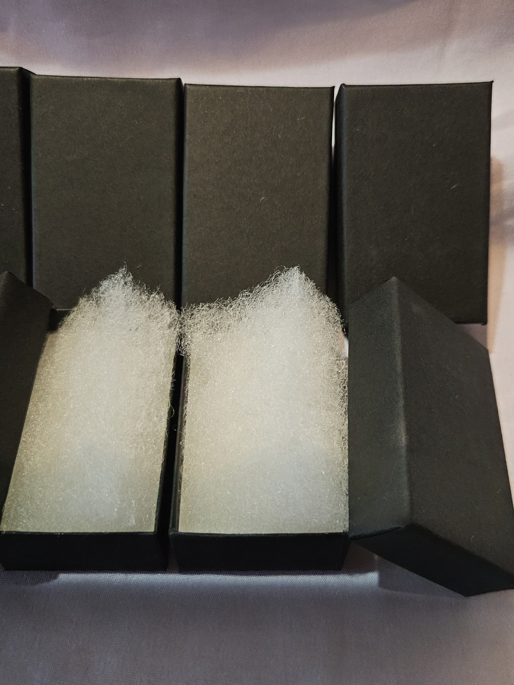 Set of Black Jewelry Gift Boxes with White Fillers - Picture 2 of 3